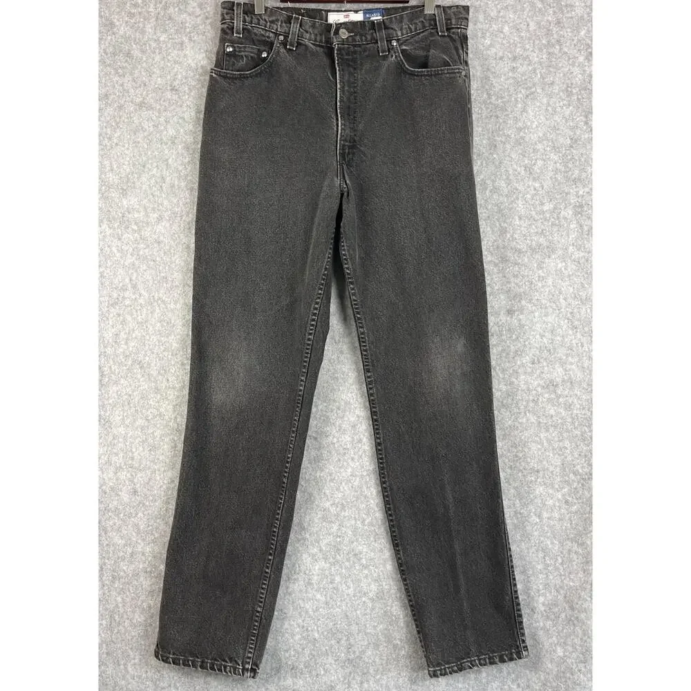 VTG Levis 540 Denim Jeans Mens 34x33 Black Relaxed Fit Brown Tab 90s USA Made
